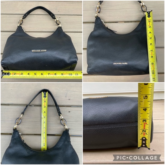 Michael Kors Isabella Black Leather Medium Shoulder Bag Purse - Picture 15 of 15